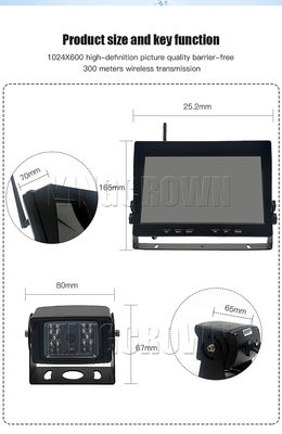 Σύστημα ασύρματης κάμερας αυτοκινήτου 4 καναλιών με οθόνη 7 ιντσών για φορτηγά και λεωφορεία