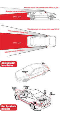 Ραντάρ στάθμευσης ασφαλείας 4 Probes Αισθητήρας τυφλού σημείου αυτοκινήτου τύπου Buzzer