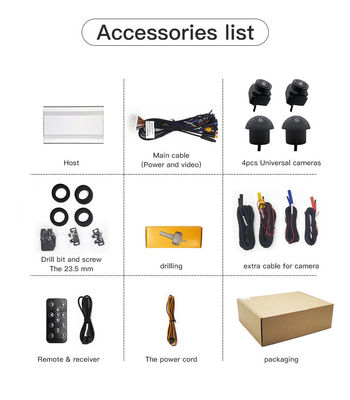 Σύστημα κάμερας Full-HD 360° για σεντάν με παρακολούθηση στάθμευσης σε πραγματικό χρόνο και γραμμή στάθμευσης