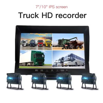 4‑Κανάλι DVR Monitor 1080P HD AHD Σύστημα Κάμερας Οπισθοπορείας CCTV με Τετραπλή Οθόνη για Λεωφορείο Scania και Φορτηγό Βαρέως Τύπου