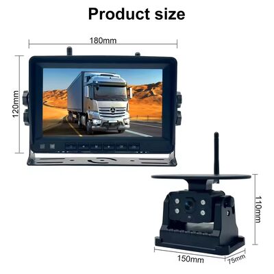 Οθόνη DVR Ασύρματη Υψηλής Ευκρίνειας για Φορτηγά, 7 ιντσών Νυχτερινή Όραση WiFi Ηλιακά Τροφοδοτούμενη Κάμερα Εφεδρικής Εγγραφής για Winnebago Travato RV Οπισθοπορείας