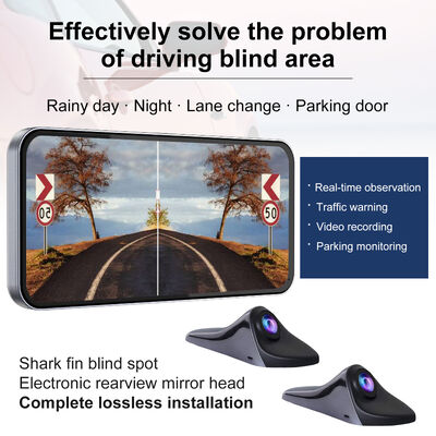 6.25-Inch HD Electronic Rearview Mirror System with Night Vision, Left and Right Blind Spot Cameras and DVR Recording for Cars