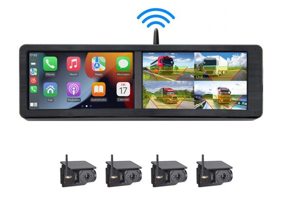 Σύστημα κάμερας ηλιακής ενέργειας AHD 360° με ασύρματες οθόνες για φορτηγά και λεωφορεία