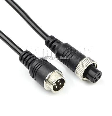 4PIN αεροπορικό καλώδιο σύνδεσης με πυρήνα καθαρού χαλκού IP67 Αδιάβροχο και σπειροειδές ευέλικτο σχεδιασμό για κάμερες οχημάτων