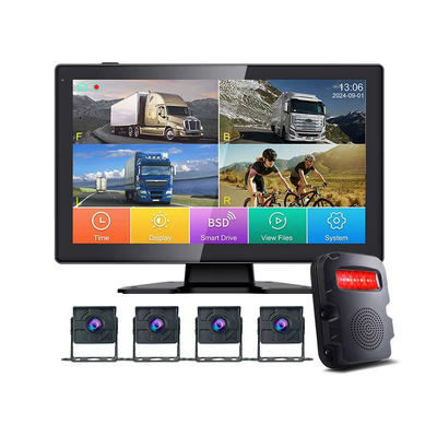 10Inch IPS 4 Channel Truck Dash Cam Monitoring System with AI Backup Camera BSD Blind Spot Detection for MAN Commercial Vehicles